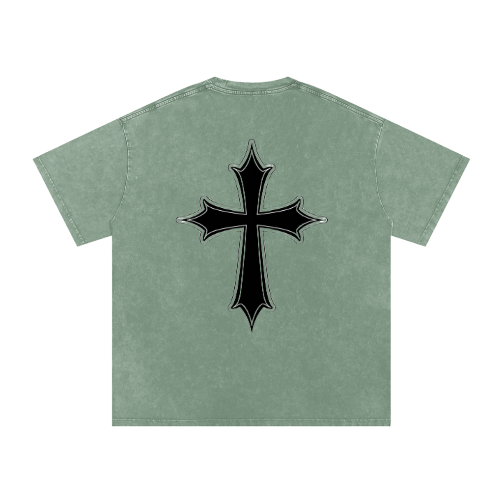 Snow Washed Oversized Cotton T-Shirt