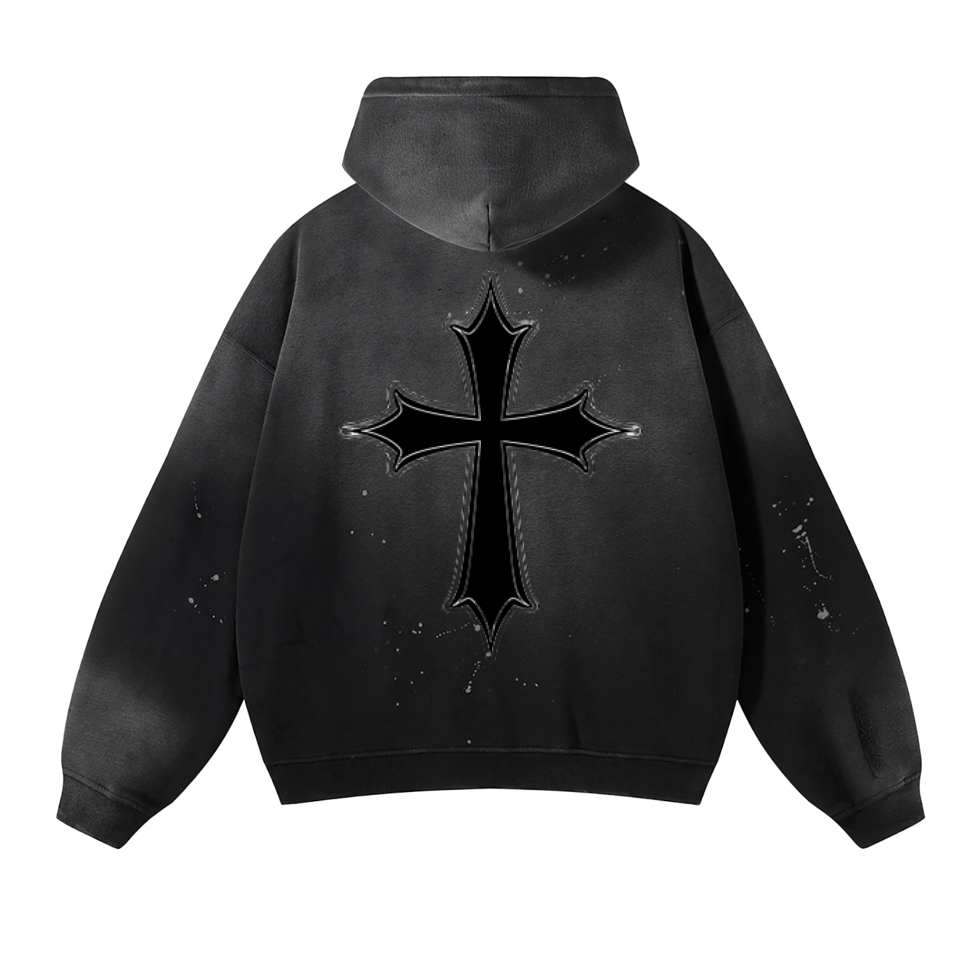 Vintage Washed Frayed Fleece Hoodie