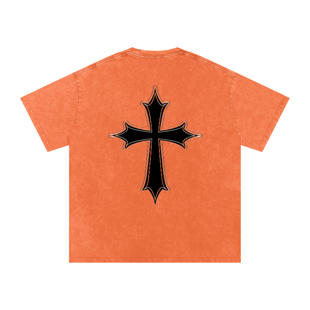 Snow Washed Oversized Cotton T-Shirt