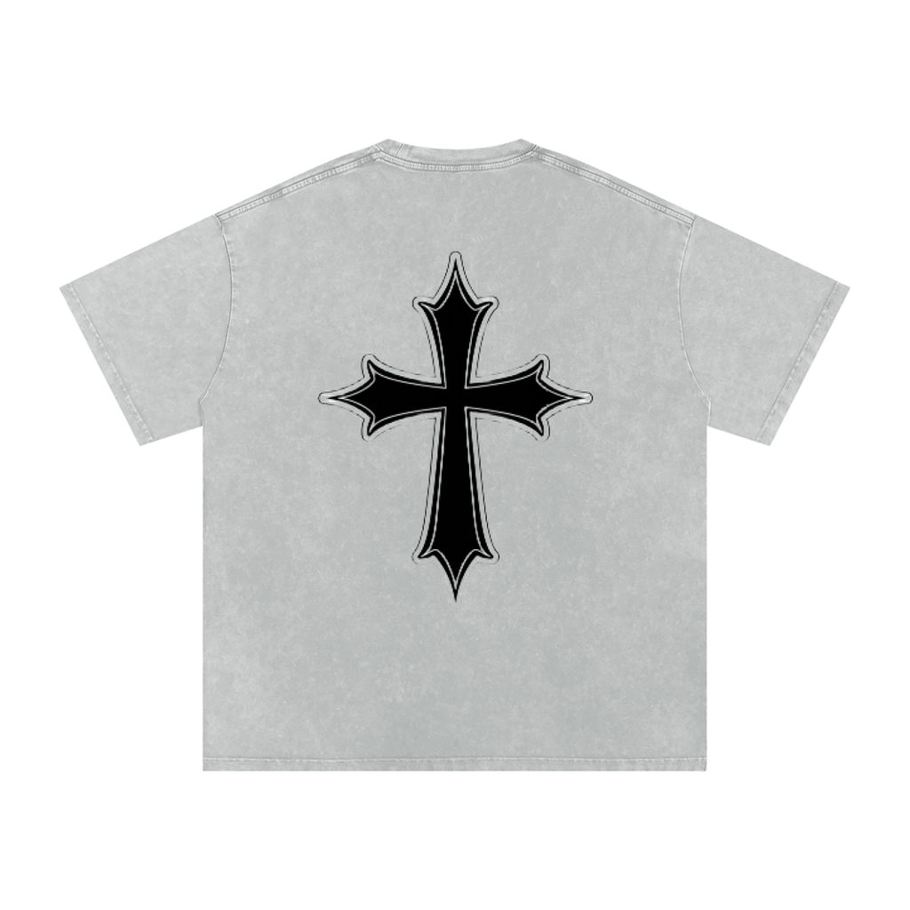 Snow Washed Oversized Cotton T-Shirt