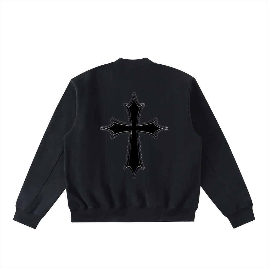 Essential Zip-Up Fleeced Varsity Jacket